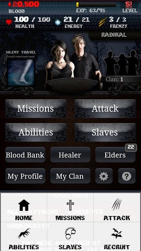 Vampires Live Home Screen